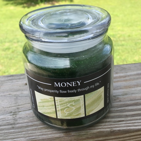 Crystal Journey Accents Money Reiki Jar Candle Crystal Journey